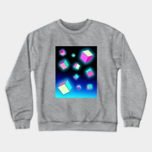 Futuristic glowing cubes Crewneck Sweatshirt